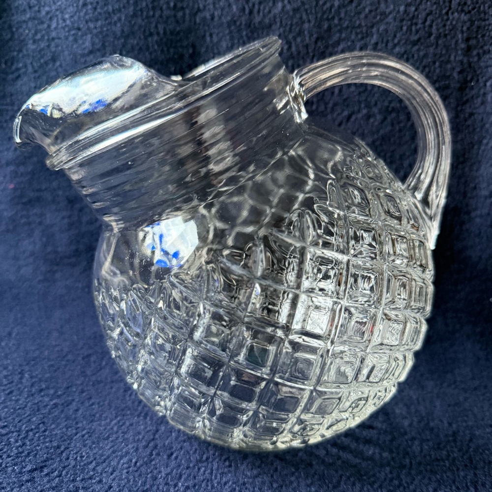 Anchor Hocking Clear Glass Tilt Ball Pitcher Vintage